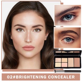 Color Corrector Palette Concealer Contour Palette Natural Brighten Long Lasting Highlighter Correcting Concealer Cream Foundation Palette For Flawless Skin Tone (Set B + Brush #270)