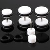 2 Pairs White Black 6 mm (2G) Acrylic Fake Ears