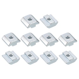 sourcing map T Nuts, 30pcs - Nickel Plated Carbon Steel T Slot Bolts, 4040 Series M5 Hammer Head Fastener, Sliding T Nuts for Aluminum Extrusion Profile (Silver)