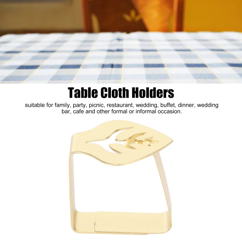 10Pcs Tablecloth Clips Stainless Steel Leaf Style Anti Slip Multi