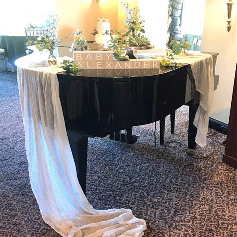 EH Linen Cheesecloth Gauze Table Runner,Wedding Decor Arch Draping,Gauze Event