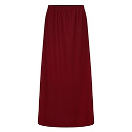 TIA LONDON Girls Kids Child Long Maxi Skirt Elasticated Waist Modest Abaya Stretch Skirts Colour: Wine - Size: 11-12 Years