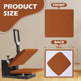 Mixweer 4 Pcs Heat Press Platen Wrap Cover Non Stick Heat Resistant Reusable Sheets Pad Mat Pillow for Sublimation Transfers Heat Pressing Machine from Residue Inks, Brown and White (15 x 15 Inch)