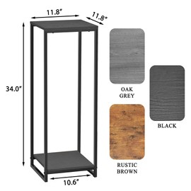 JEPRECO 34" Tall Plant Stand Indoor, 2-Tier Modern Plant Shelf, Corner Flower Pot Holder Organizer for Living Room Balcony Patio Garden (Black)