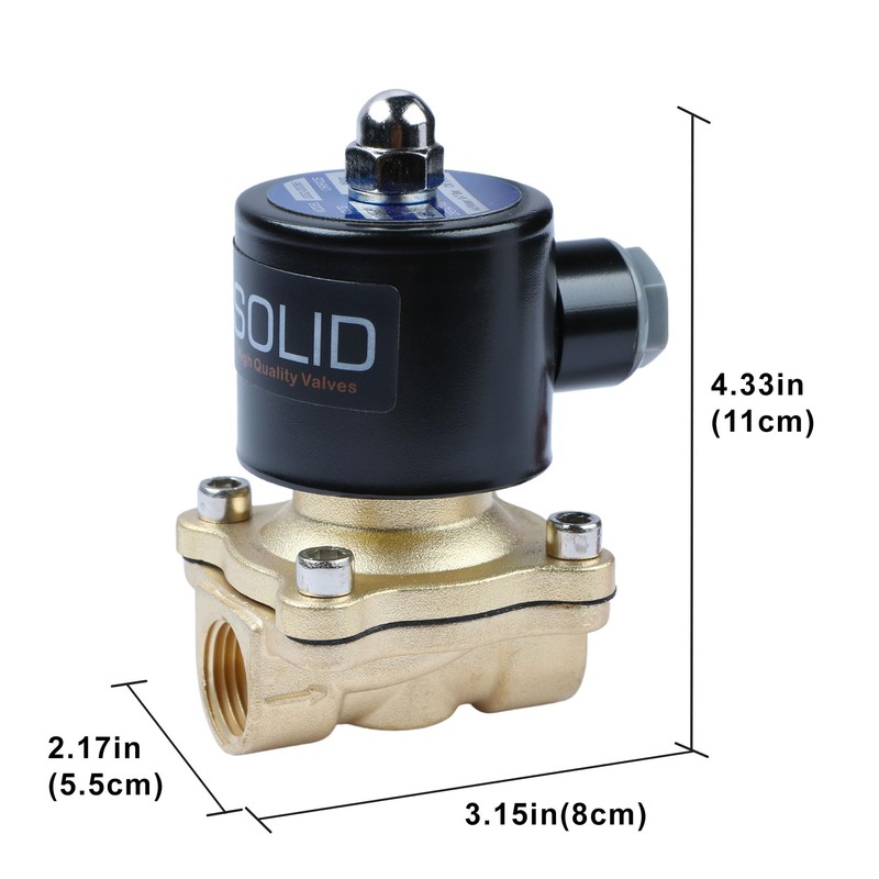 U.S. Solid 1/2" Brass Electric Solenoid Valve 24VAC Air Non-potable