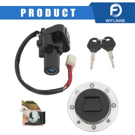 WFLNHB Ignition Switch Fuel Gas Cap Seat Lock Key Set Replacement for Suzuki GSXR1300 Hayabusa 37100-24F00 1999-2007