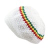 RW Men's Cotton Rasta Beanie (White/Rasta)