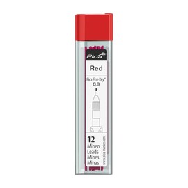 Pika Marker 7031 Architectural Mechanical Pencil "Fine Dry" Round Lead 0.9mm 12 Count Red