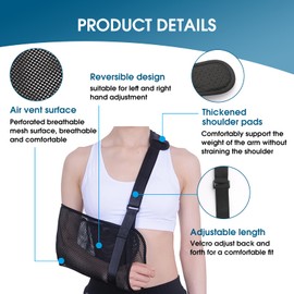 Arm Sling Right Left Arm Shoulder Sling Mesh Shoulder Injuries Arm Bandage Shoulder Bandages Arm Sling Shoulder Torn Rotator Cuff Breathable Arm Support Men Women