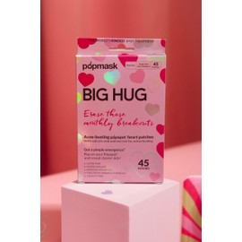 Popmask Big Hug Hydrocolloid Pimple Patches Infused with Salicylic Acid to Treat Pimples & Tea Tree Oil to Soothe and Calm the Skin, 45 Coloured Heart Shaped Patches