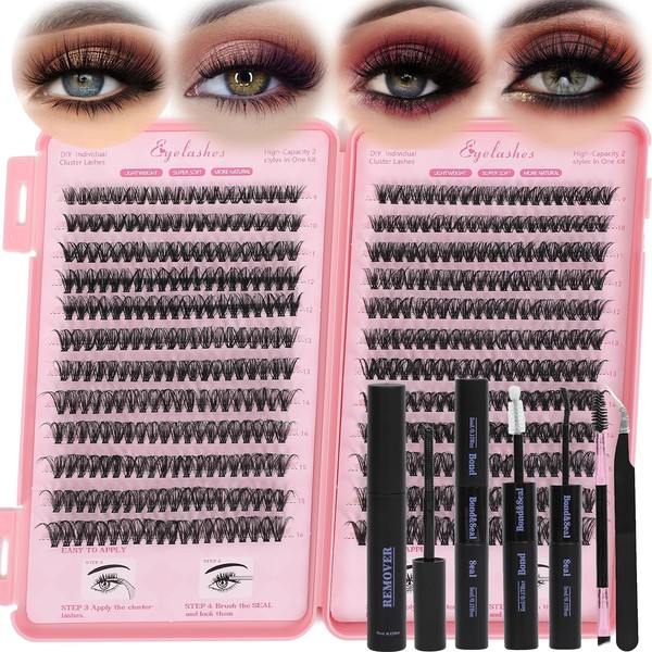 Lash Clusters Kit, Eyelash Clusters Individual Lash Extension Kit D