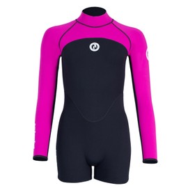 Two Bare Feet Women's Neoprene One-Piece Wetsuit – Premium Swim Suit for Surfing, Swimming, Scuba Diving & Water Sports, Flexible, Durable, Multiple Styles (Flare (Black/Raspberry), M)