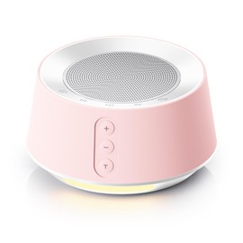 BGOVERSS White Noise Machine with 14 Soothing Sounds and 10 Levels Night Light for Sleeping, 5 Timers and Memory Feature - Plug in Sound Machine for Nursery, Baby, Kids, Adults, Pink