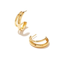 Kendra Scott Meg Double Hoop Earring, 18k Gold Vermeil
