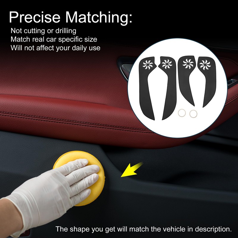 X AUTOHAUX Leather Car Door Anti Kick Pad Sticker for
