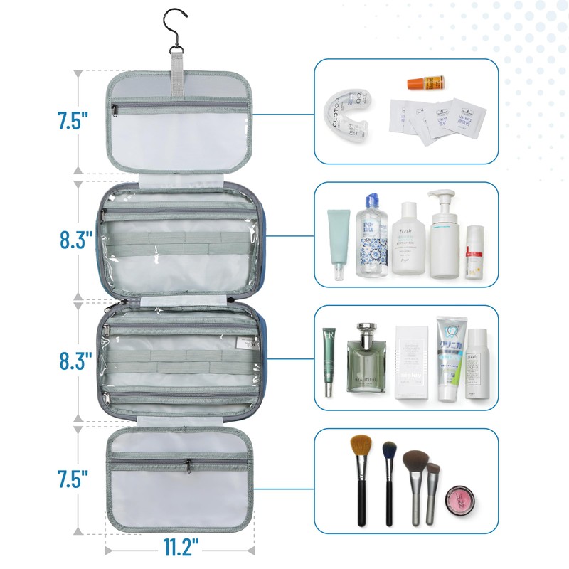 Ms. pen- Travel Toiletry Bag Organizers, Teal, Makeup Travel Bag