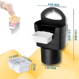 XIMINZ French Fry Holder for Car Multi-Purpose Car French Fries Cup Holder with Dipping Sauce Holder White Elephant Gift, 2 Pack