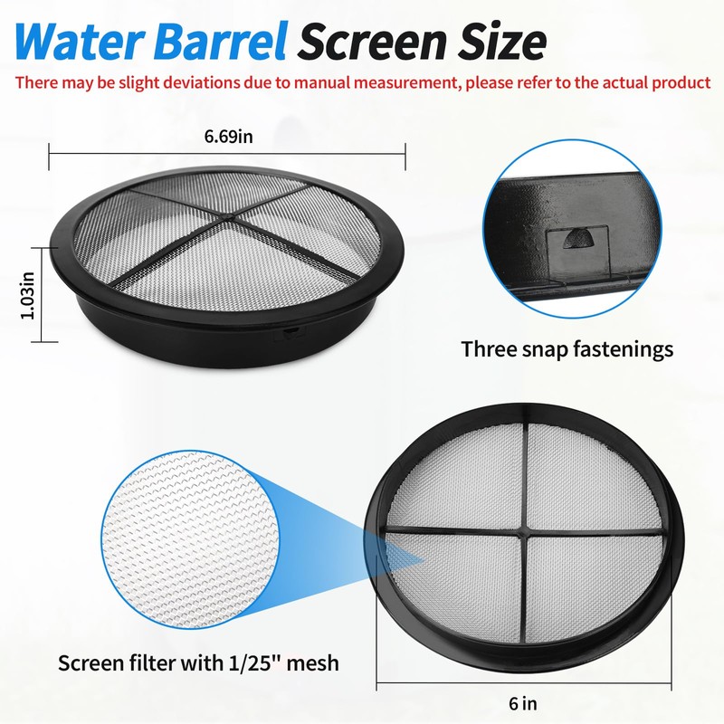 Rain Barrel Screen Filter Cover Lid for Rainwater Collection System