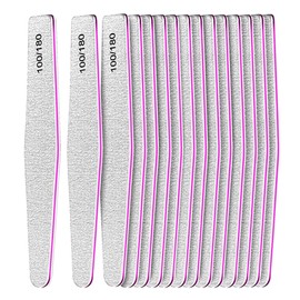15 Pcs Professional Nail Files Double Sided Diamond Shaped Emery Board -100/180 Grit Nail Styling Tools Buffers, Nail Buffer Block Manicure Kit for Natural Artificial Nails in Salon Home Use & Pet