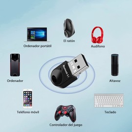 atolla Bluetooth USB Adaptador, Dongle Mini Inalámbrico Receptor Bluetooth 5.1, Adaptador Bluetooth para PC, Mouse, Teclado, Bocina, Impresora, Audífonos, Compatible con Windows 11/10/8.1/8/7