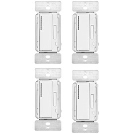 (case of 4) EATON RF9640-NDW Z-Wave Plus Universal Dimmer, White, single pole, 120Vac