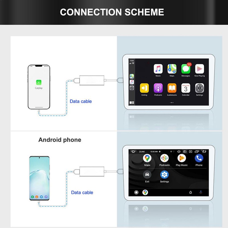 USB Wired Carplay Dongle Adapter Voice Control for Android Phone