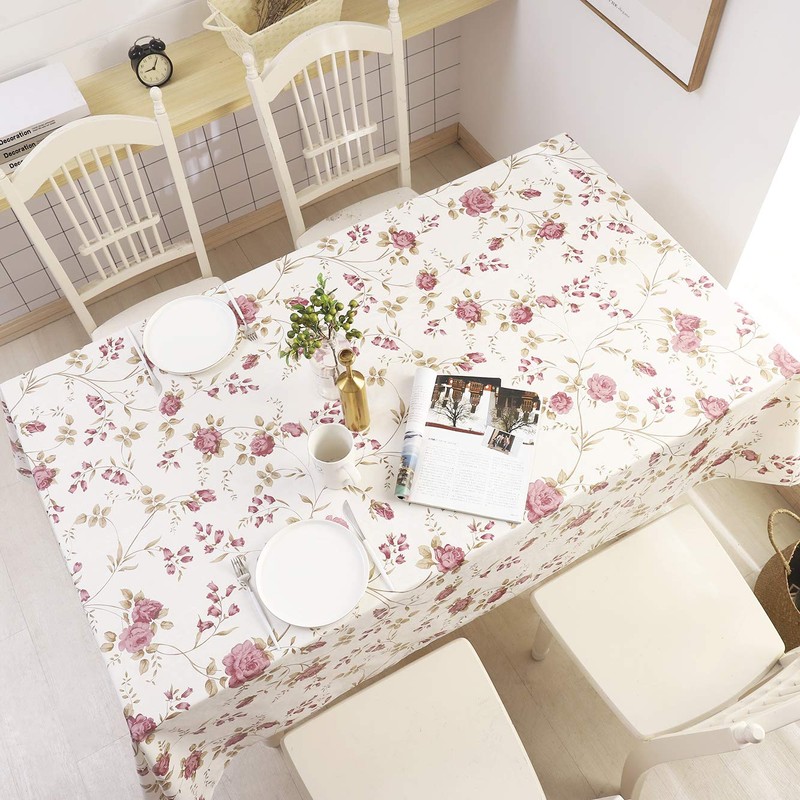 Walrus Heavy Duty Vinyl Tablecloth with Flannel Backing Waterproof Oil-Proof