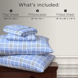 Briarwood Home® Heather Flannel Sheet Set, 100% Organic Cotton, Six-Fold Brushed, Super Soft, Warm, Deep Pocket Turkish Bedding with NanoTech Infuse for Enhanced Durability (Cloud Grey, King)