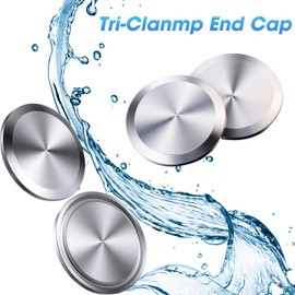 Hotop 6 Pieces 1.5 Inch Sanitary Fitting Cap Stainless Steel 304 Pipe End Caps Blind Triple Clamps for Dairy Food Wine Beverage Cosmetics Engineering