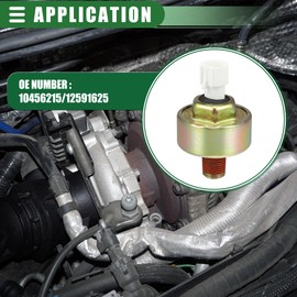 Motoforti Car Engine Ignition Knock Sensor, Detonation Sensor, for Buick LaCrosse 3.8L V6 - Gas 2005-2009, Metal, No.10456215/12591625, Bronze Tone