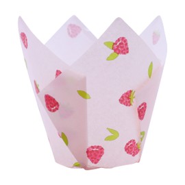 24 PME Tulip-Shaped Muffin Cases, Raspberry