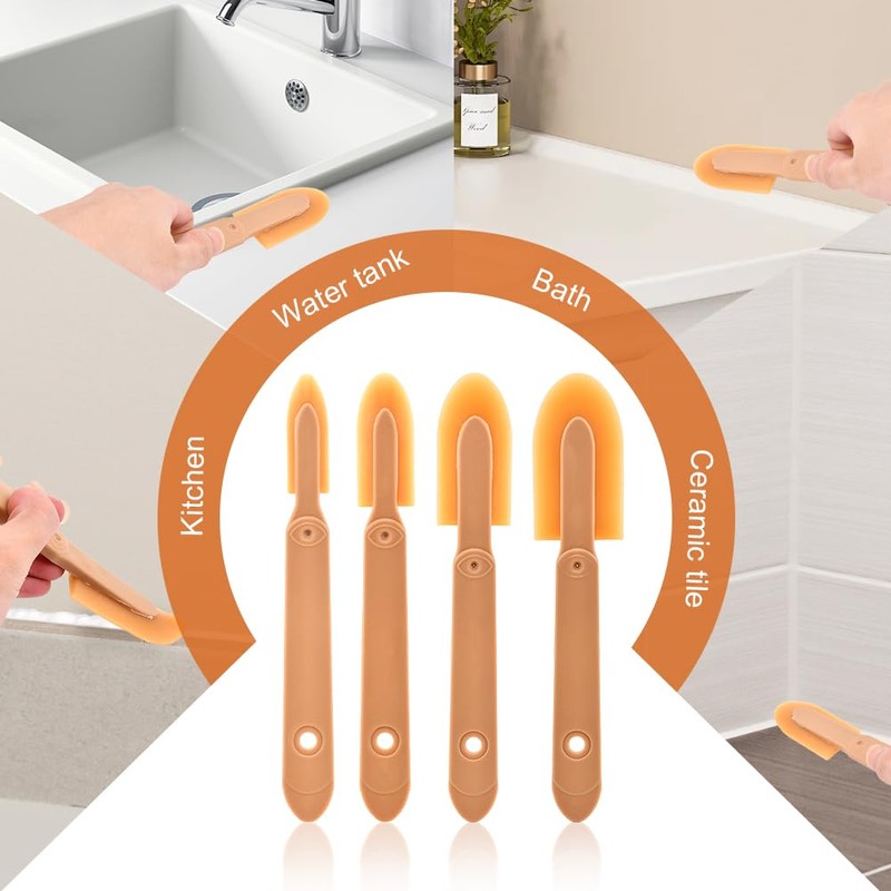 8pcs Rubber Caulking Tool, 4 Sizes Set Rubber Spatula Spreader