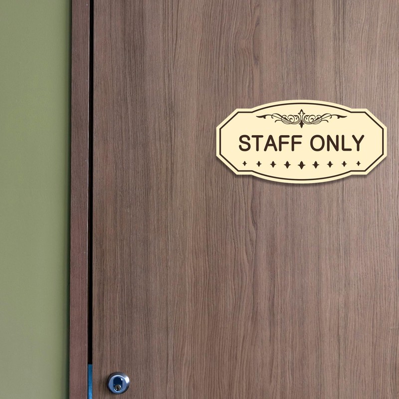 Signs ByLITA Victorian Staff Only Sign (Brushed Gold) - Large