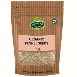 Organic Fennel Seeds 100g by Hatton Hill Organic | Aromatic & Sweet, Ideal for Cooking, Baking, and Teas - 100% Pure & Natural