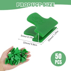 Pack of 50 Greenhouse Clips, Garden Shade Tube Clips, Greenhouse Clamps, Net Tunnel Hoop Clips, Green Greenhouse Clips, 5 mm, Tunnel di Plastica e Rete Antinsetto, Accessories per Piano da Giardinon