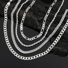 UILZ Solid 925 Sterling Silver Necklace 4pcs Silver Necklace Set