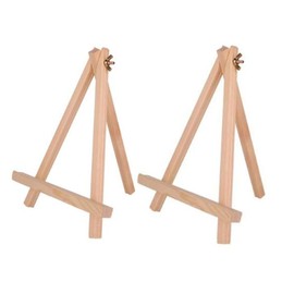 9.45 Inch Adjustable Mini Wood Easels Tabletop Painting Easel Stand for Artist Cards Phone Photos, Portable Triangle Tabletop Canvas Holder for Painting Canvases Display (2 Pack)