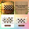 White Wine Rack for 10-Bottle, Wooden Wine Display Rack, Countertop