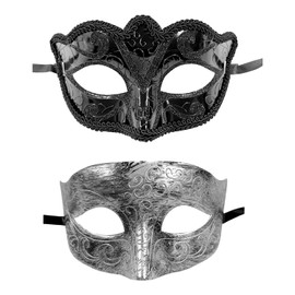 QIHUAN 2 Pieces For Men'S Masks, Personality Stylish Masks, Role-Playing Props, Fun Eye Masks, Performance Dance Party Face Decorations.
