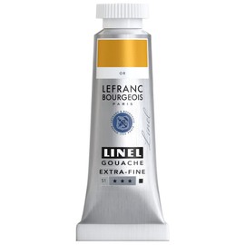 Lefranc & Bourgeois 301233 Linel Gouache Extra Fine and Smooth Watercolours with Maximum Colour Intensity, Luminosity for Streak-free Application, 14 ml Tube - Gold