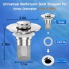 Bathroom Sink Drain Strainer,(2PCS) Pop-up Sink Drain Strainer with Removable