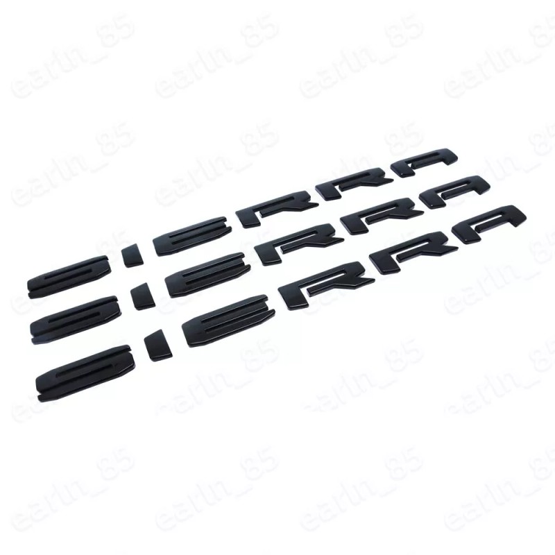 GMC 3PC Set GLOSS BLACK 2019-2025 GMC SIERRA LETTER EMBLEM