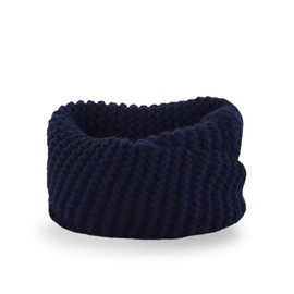 PaMaMi Children's Girls' Loop Scarf in Chunky Knitted Look 88 cm Long Navy Blue Age 3-7 Years Fluffy and Very Warm, navy