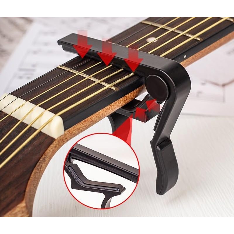 Quick Change Guitar Capo for 6-String Acoustic Guitar, Electric Guitar,