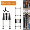 20.3ft Extension Ladder with 2 Detachable Hooks, Aluminum Telescoping Folding