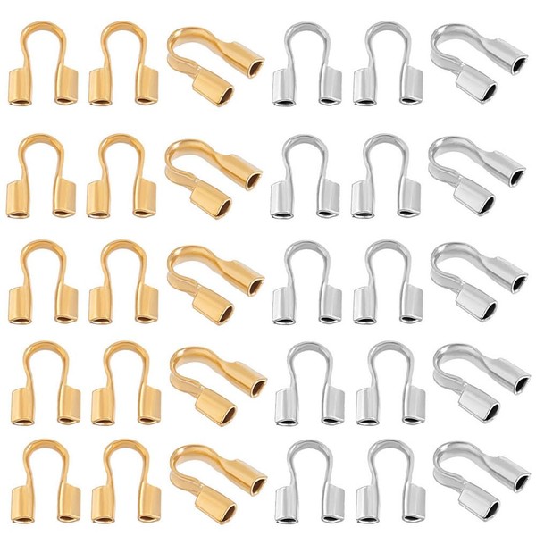 PH PandaHall 100pcs 304 Stainless Steel Wire Guardian, 2 Colours