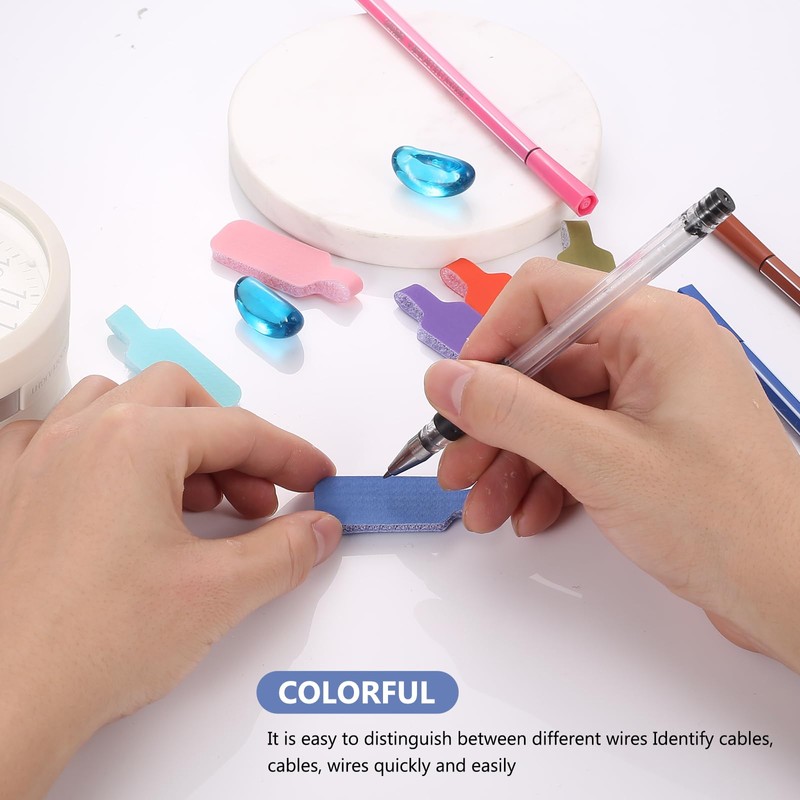 Pack of 40 Cable Labels, Multicoloured Cable Labels, Cable Labelling