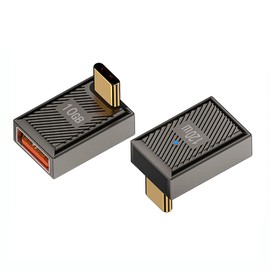 JORINDO 2 Pack Type C Male to USB 3.0 A Female Charger Converter ，10Gbps USB 3.1 Type C to USB A OTG 120W Fast Charging Compatible for Laptop, Mobile Phone, Tablet (Right Angle)