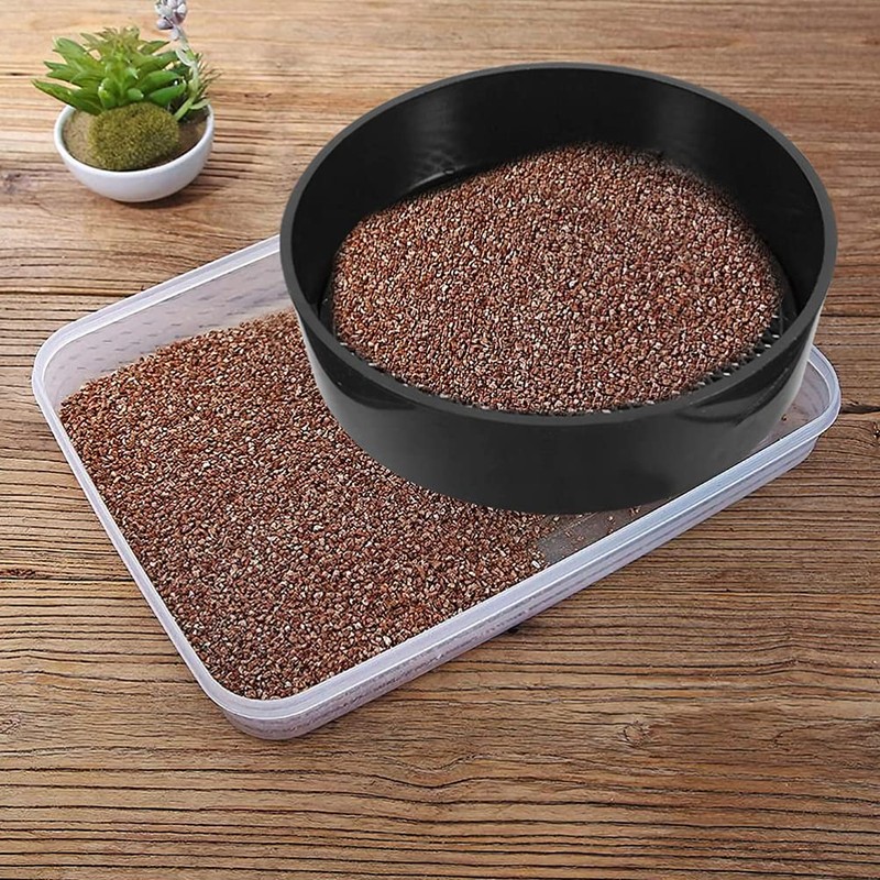 Angoily Plastic Sifting Pan, Soil Sieve Set, Round Mesh Garden