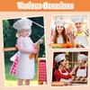 Handepo 40 Pcs Apron Chef Hat Set Aprons Chef Bib
